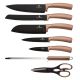 Set de cuțite din oțel inoxidabil în suport 8 buc. roz-auriu/negru BerlingerHaus