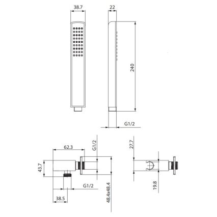 Set de duș Cersanit S951-522 MILLE crom lucios