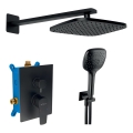 Set de duș cu baterie ascunsă Novaservis METALIA ECO negru mat