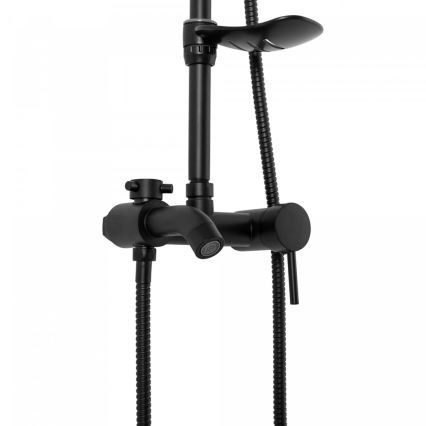 Set de duș cu baterie LUIS, negru mat - REA-P7005