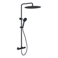 Set de duș DRAGOR cu baterie termostatică, negru mat
