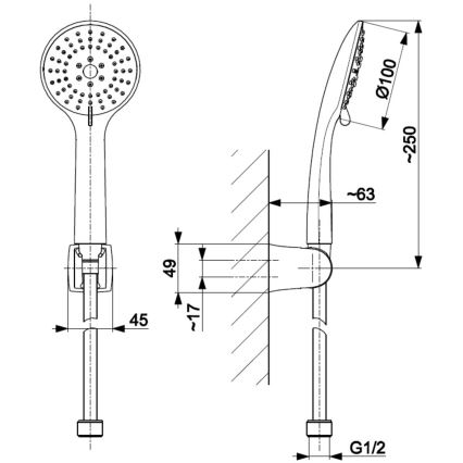 Set de duș KFA Armatura 841-220-31 MOZA auriu