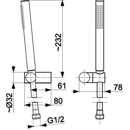 Set de duș KFA Armatura 841-225-81 MOZA oțel inoxidabil/negru mat