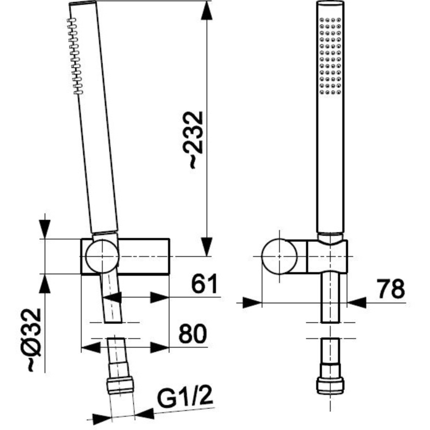 Set de duș KFA Armatura 841-225-81 MOZA oțel inoxidabil/negru mat