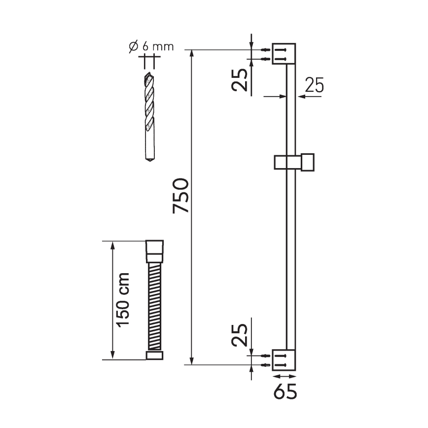 Set de duș Novaservis ECO crom lucios