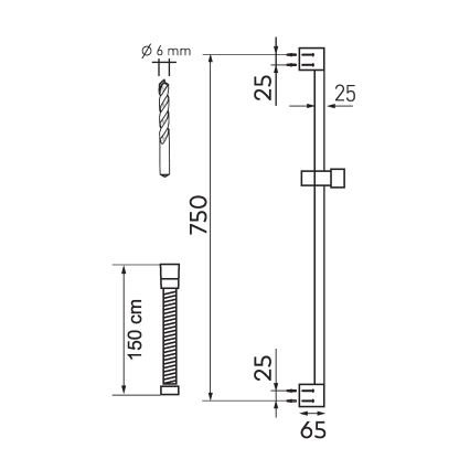 Set de duș Novaservis ECO negru mat
