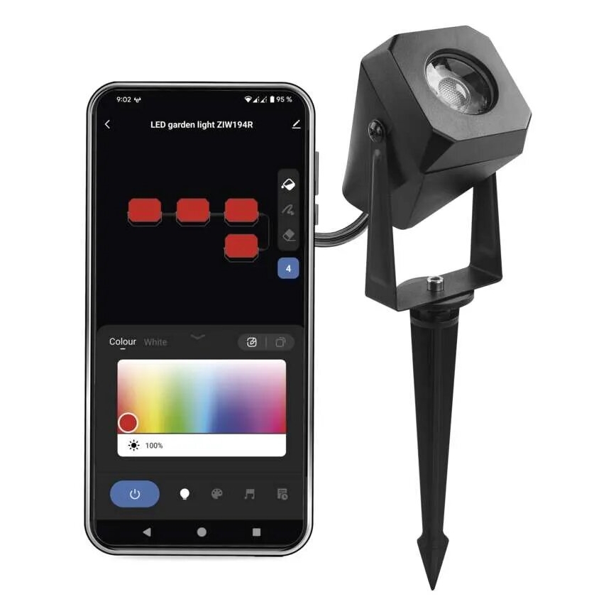 Lampă LED RGBIC reglabilă de exterior GoSmart - extensie LED/1,5W/12V 3000-6500K IP65 Wi-Fi Tuya