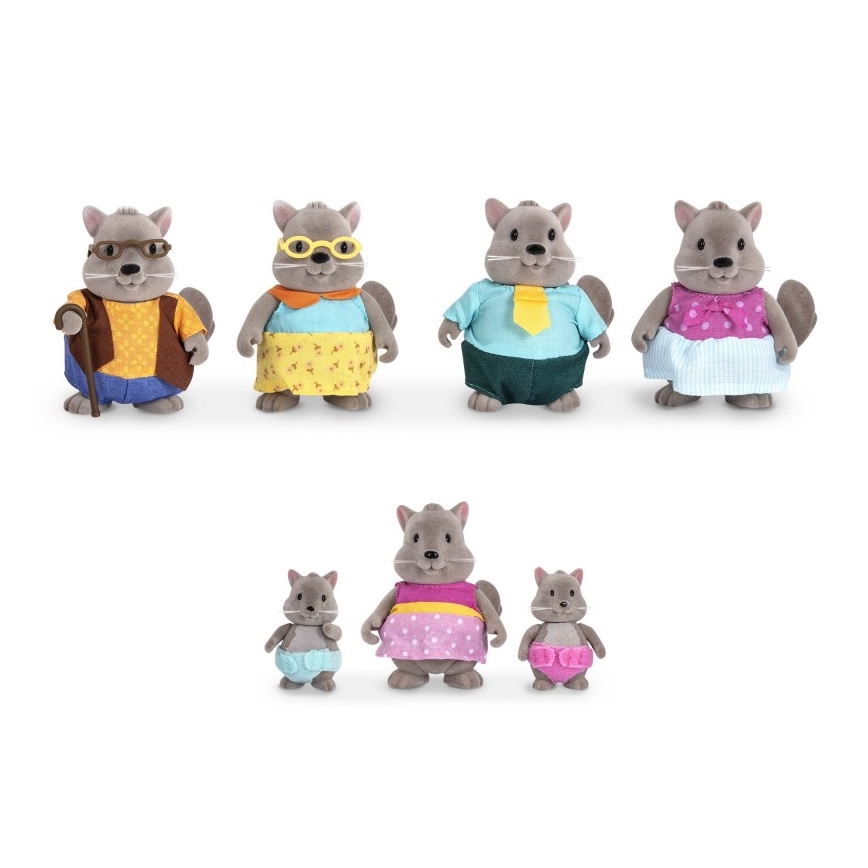 Set de figurine Li'l Woodzeez BUSTLEBERRY familie de veverițe
