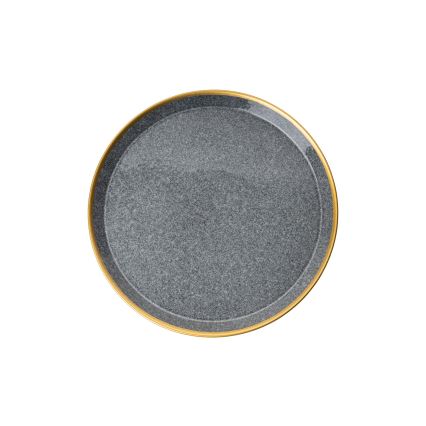 Set de masă 16 piese antracit/auriu/porțelan