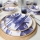 Set de masă 18 piese, alb/albastru, ceramică