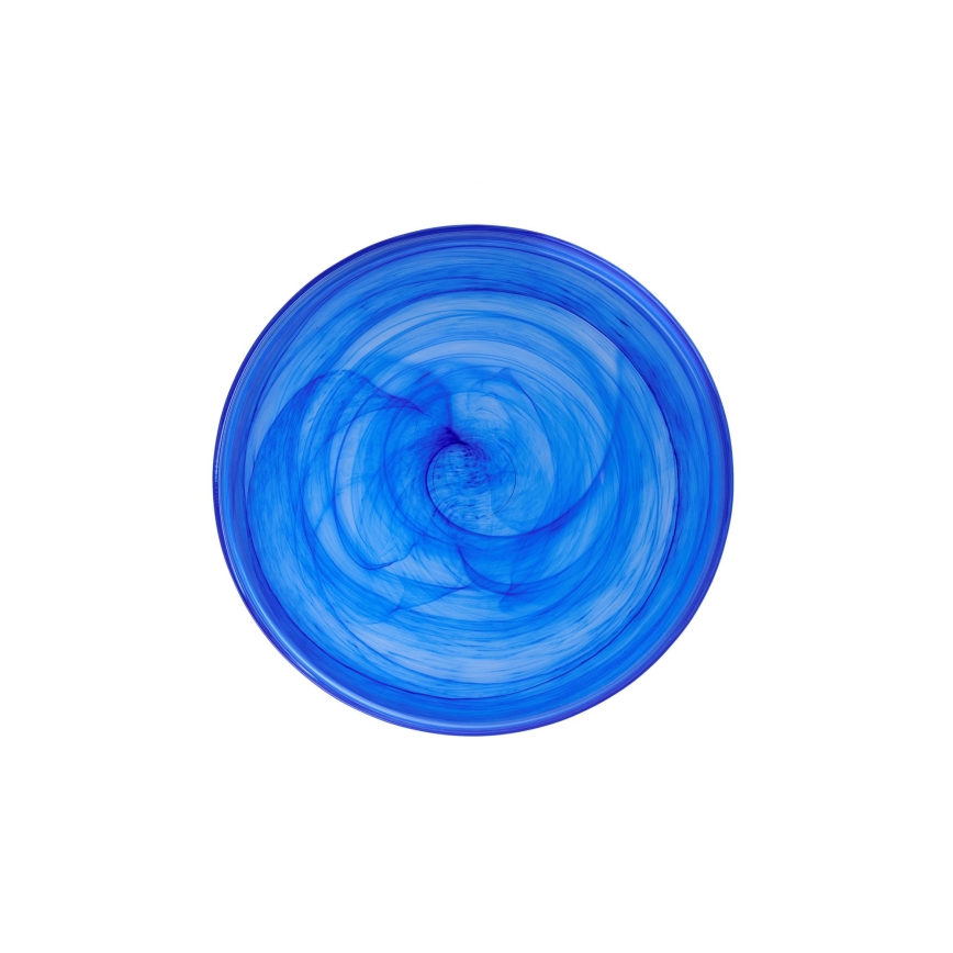 Set de masă, 18 piese, albastru/sticlă