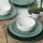 Set de masă 18 piese, ceramică, verde/alb