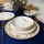 Set de masă, 18 piese, crem/auriu, din ceramică
