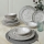 Set de masă, 18 piese, gri/ceramică