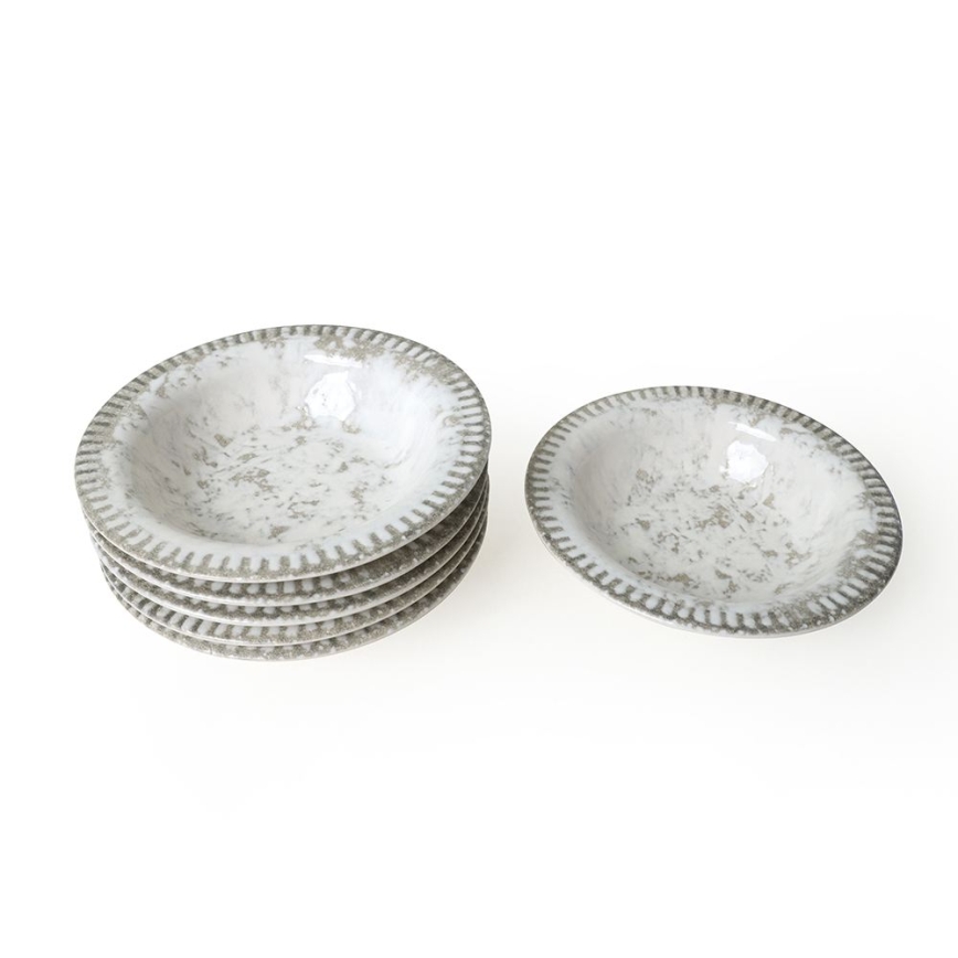 Set de masă, 18 piese, gri/ceramică