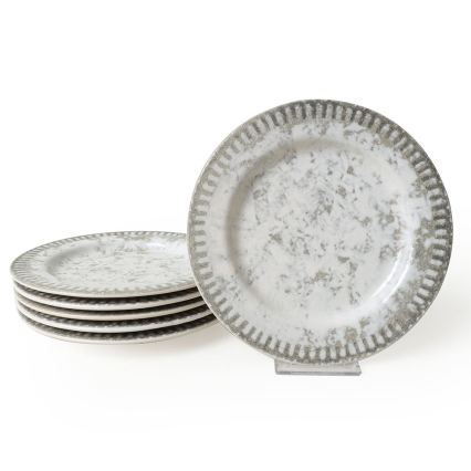Set de masă, 18 piese, gri/ceramică