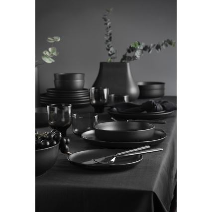 Set de masă 18 piese negru/porțelan