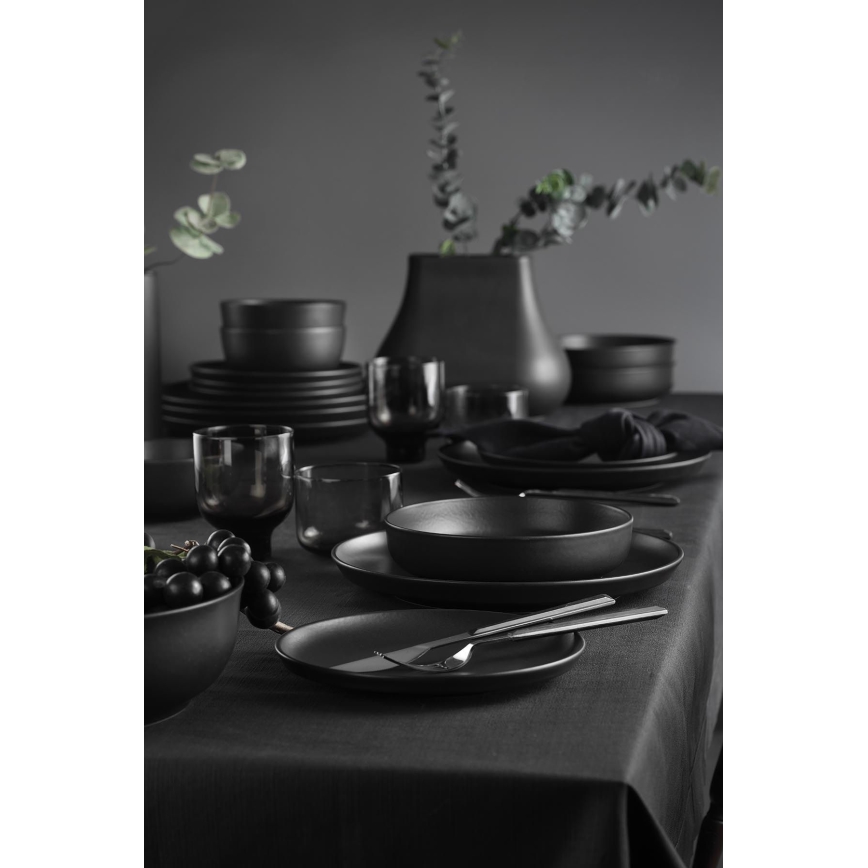 Set de masă 18 piese negru/porțelan