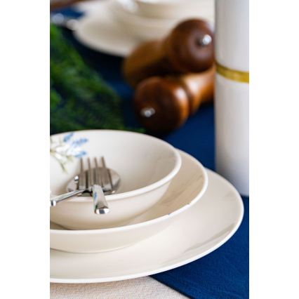 Set de masă, 18 piese, porțelan, alb/albastru/verde