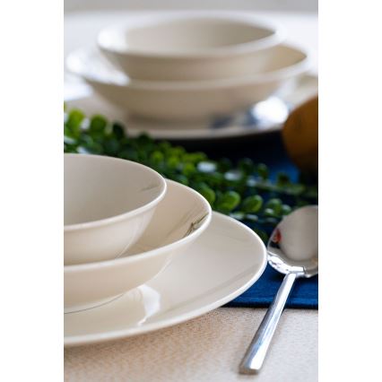 Set de masă, 18 piese, porțelan, alb/albastru/verde