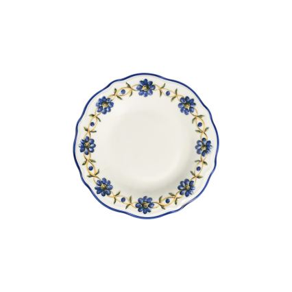 Set de masă, 24 de piese, din porțelan, alb/albastru/galben