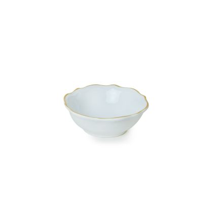 Set de masă 24 piese alb/auriu/ceramică vitrificată
