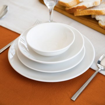 Set de masă 24 piese alb/porțelan