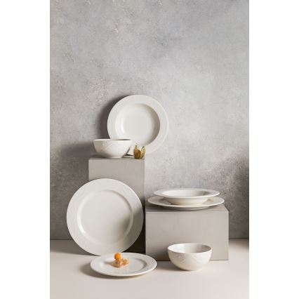 Set de masă 24 piese alb/porțelan