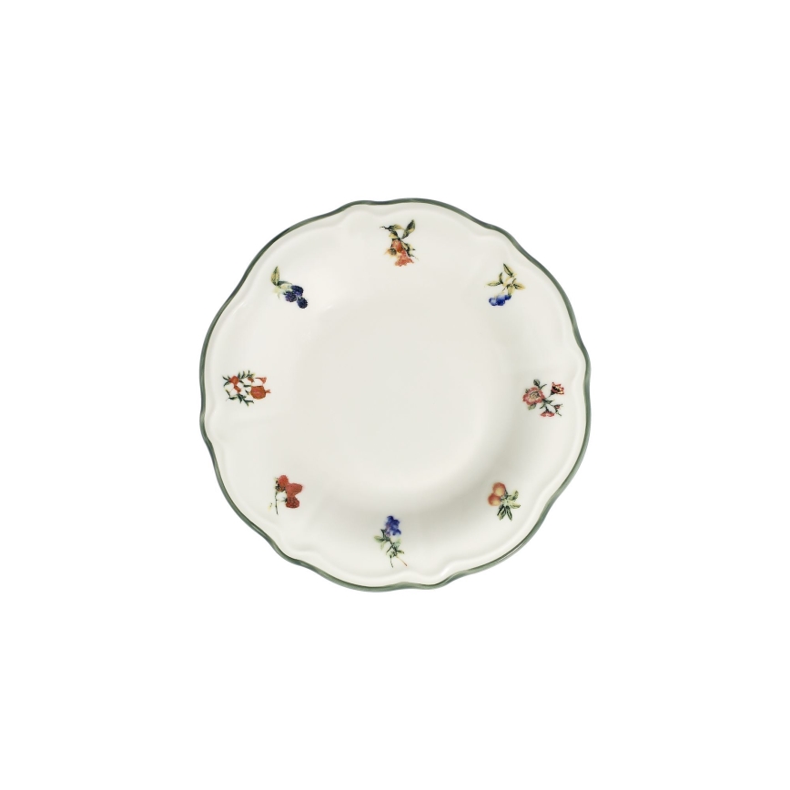 Set de masă 24 piese alb/verde, din porțelan