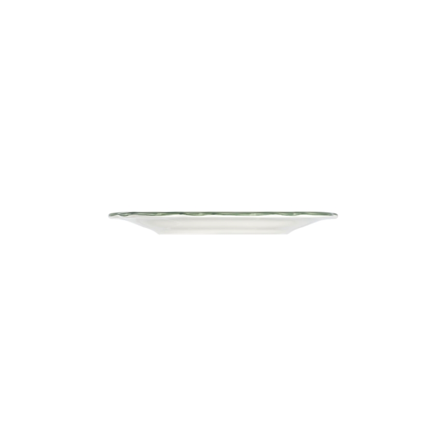 Set de masă 24 piese alb/verde, din porțelan