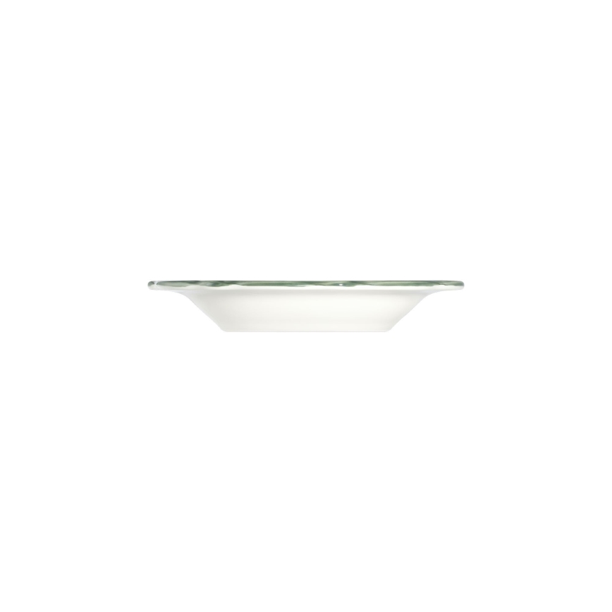 Set de masă 24 piese alb/verde, din porțelan