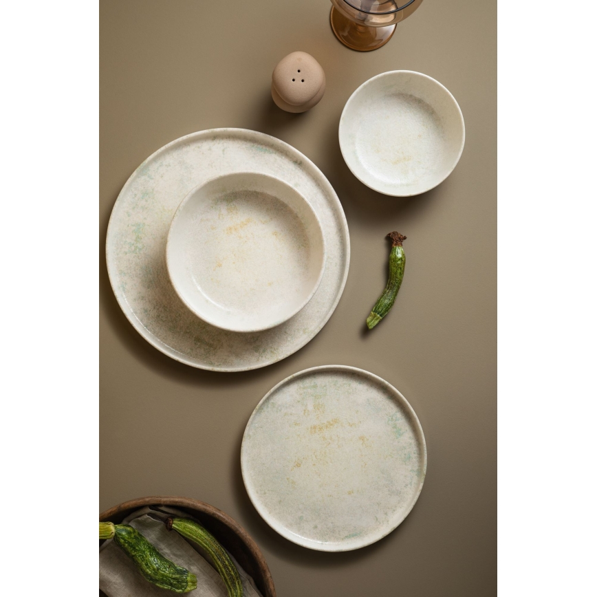 Set de masă 24 piese bej/porțelan
