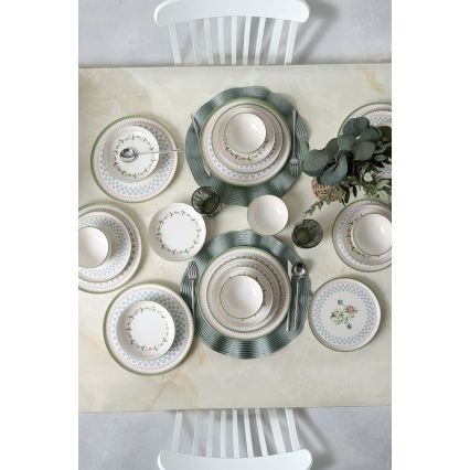 Set de masă 24 piese, ceramică multicoloră