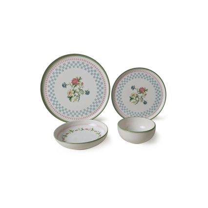 Set de masă 24 piese, ceramică multicoloră