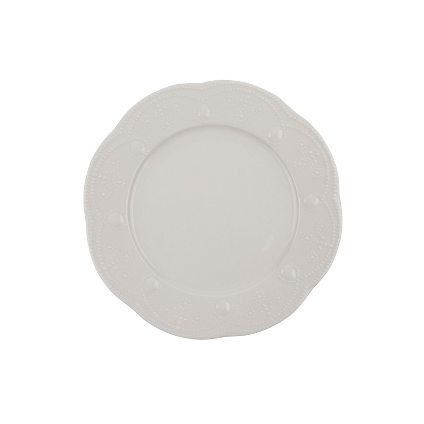 Set de masă, 24 piese, crem, din porțelan