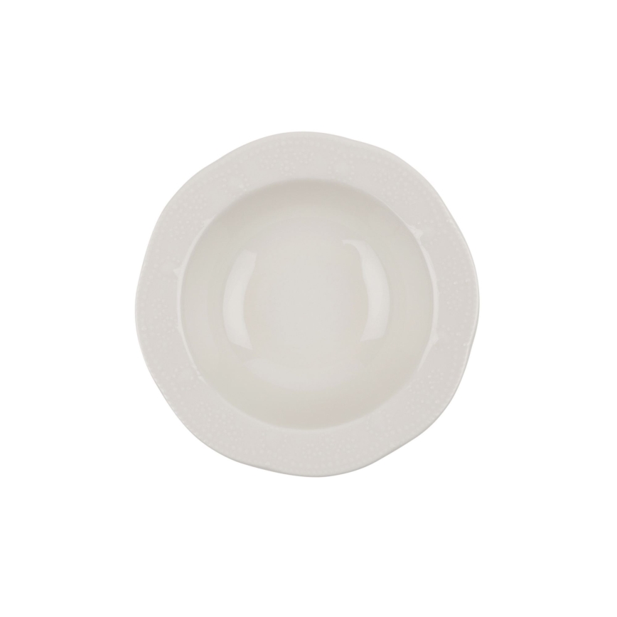 Set de masă, 24 piese, crem, din porțelan