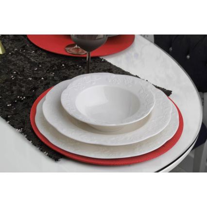 Set de masă 24 piese crem/porțelan