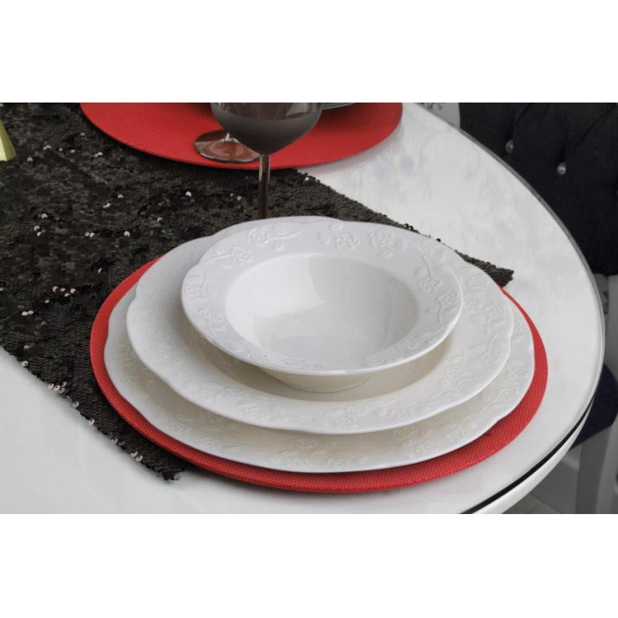 Set de masă 24 piese crem/porțelan