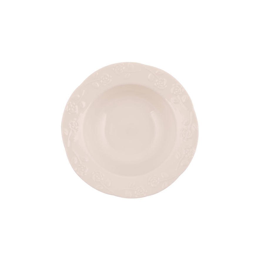 Set de masă 24 piese crem/porțelan
