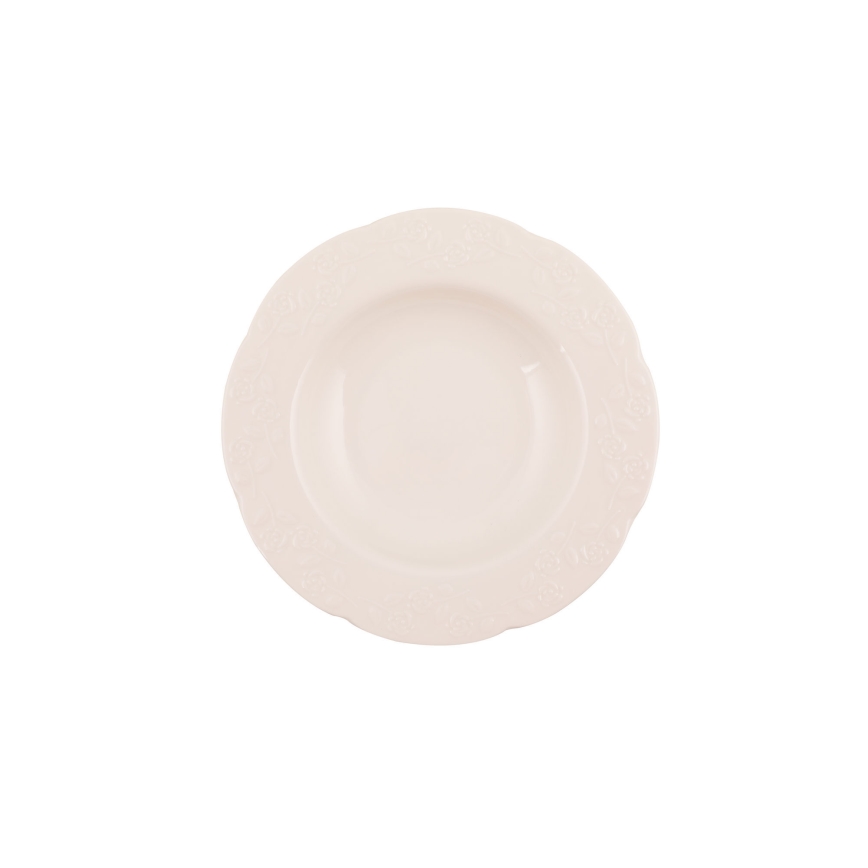 Set de masă 24 piese crem/porțelan