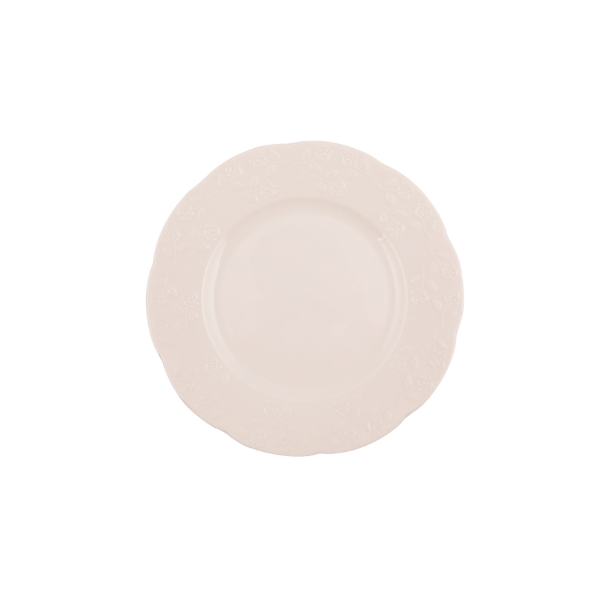 Set de masă 24 piese crem/porțelan