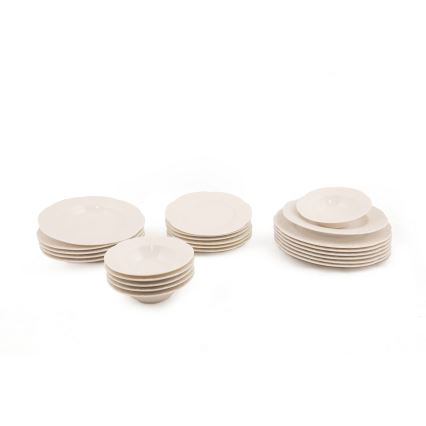 Set de masă 24 piese crem/porțelan