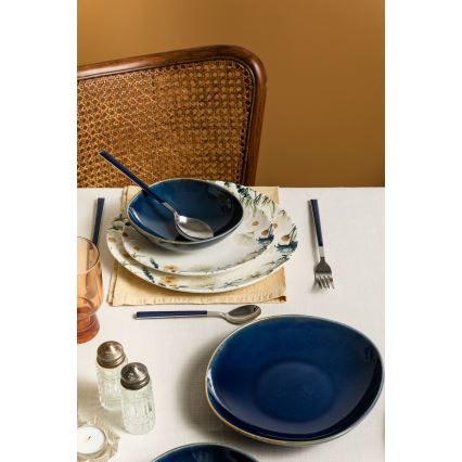 Set de masă 24 piese multicolor/albastru/porțelan