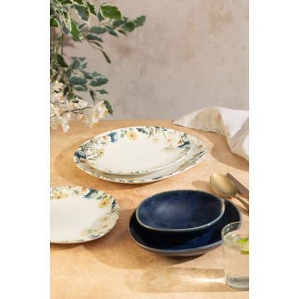 Set de masă 24 piese multicolor/albastru/porțelan
