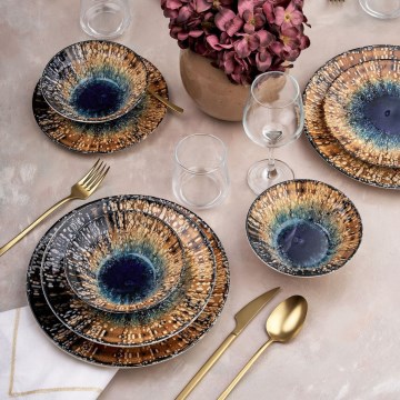 Set de masă 24 piese multicolor/ceramică