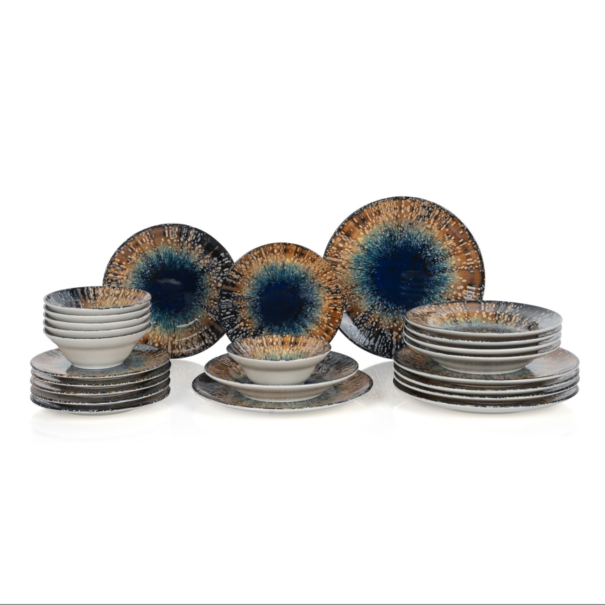 Set de masă 24 piese multicolor/ceramică