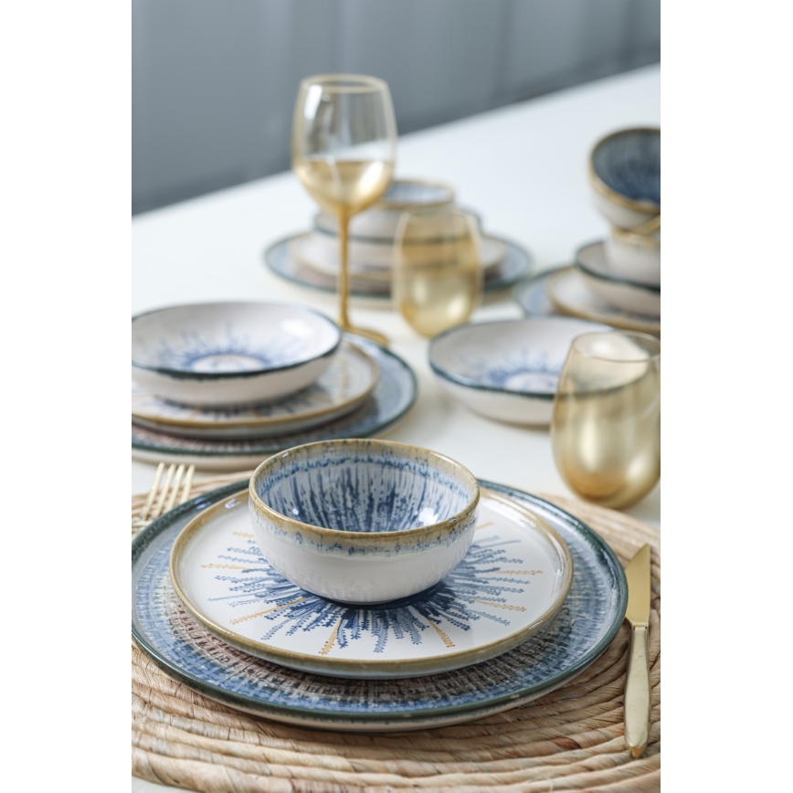 Set de masă, 24 piese, multicolor/ceramică stoneware