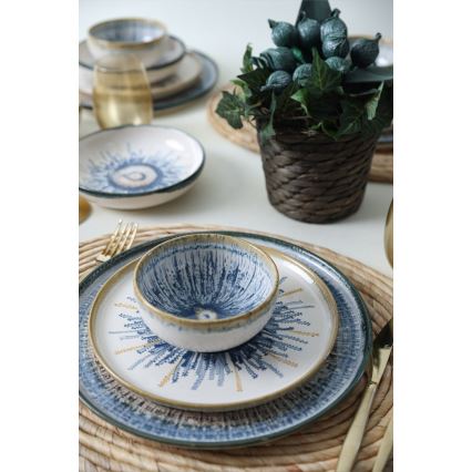 Set de masă, 24 piese, multicolor/ceramică stoneware