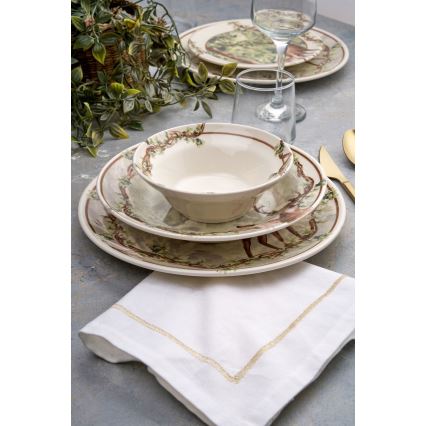 Set de masă 24 piese, multicolor, din ceramică