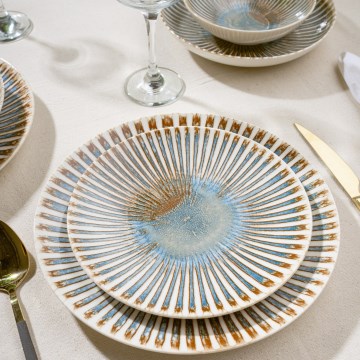 Set de masă, 24 piese, multicolor, porțelan